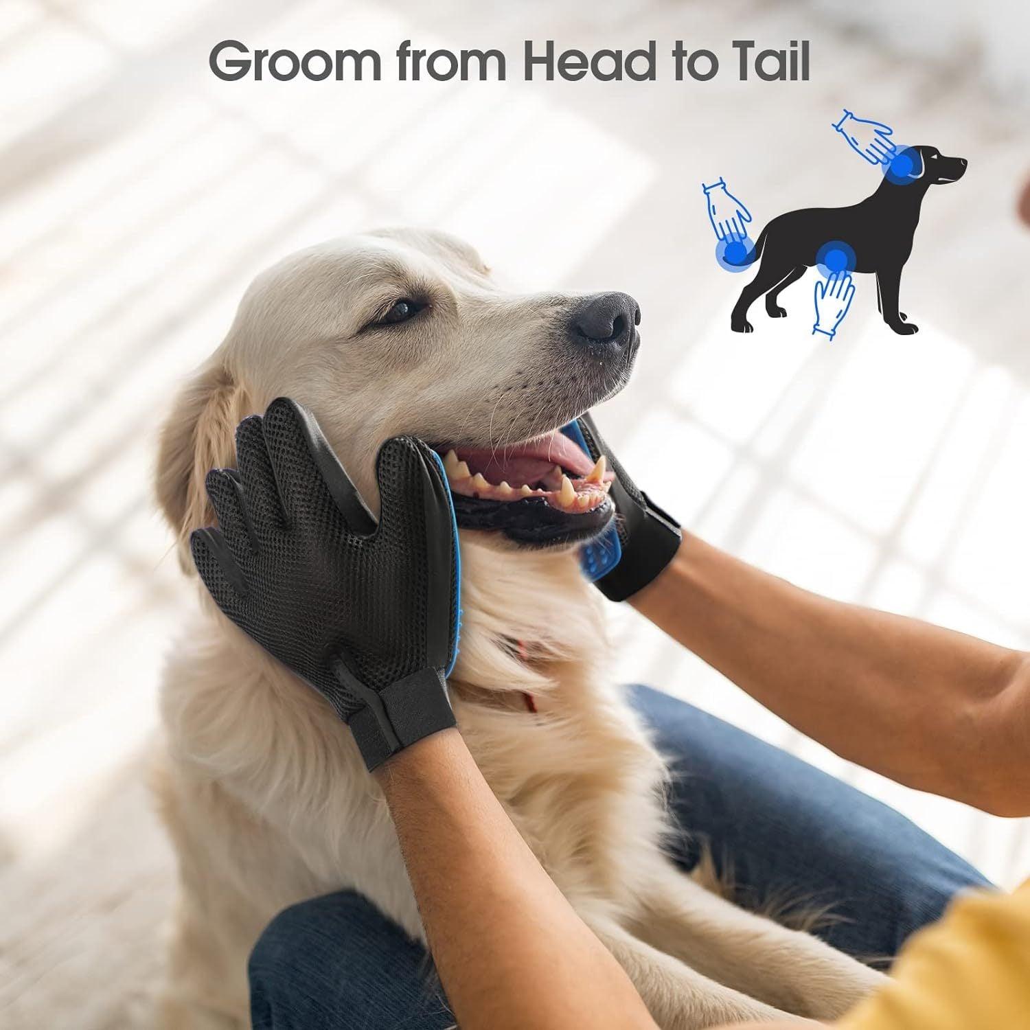 Upgrade Pet Grooming Gloves Cat Brushes For Gentle Shedding Efficient Pets Hair Remover Mittens Dog Washing Gloves For Long And Short Hair Dogs Cats Horse - StyledBy